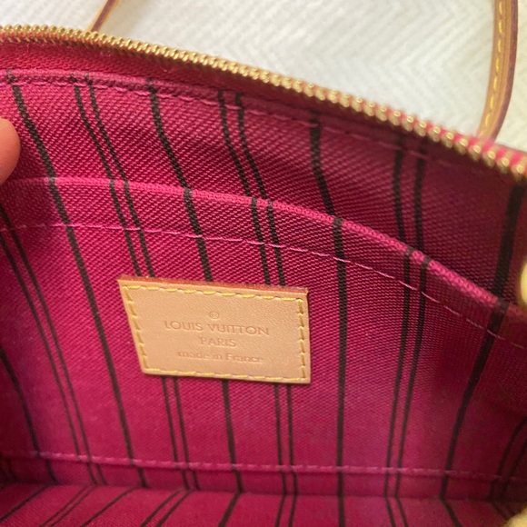 Louis Vuitton Neverfull Pochette PINK discontinued lining - Picture 4 of 9